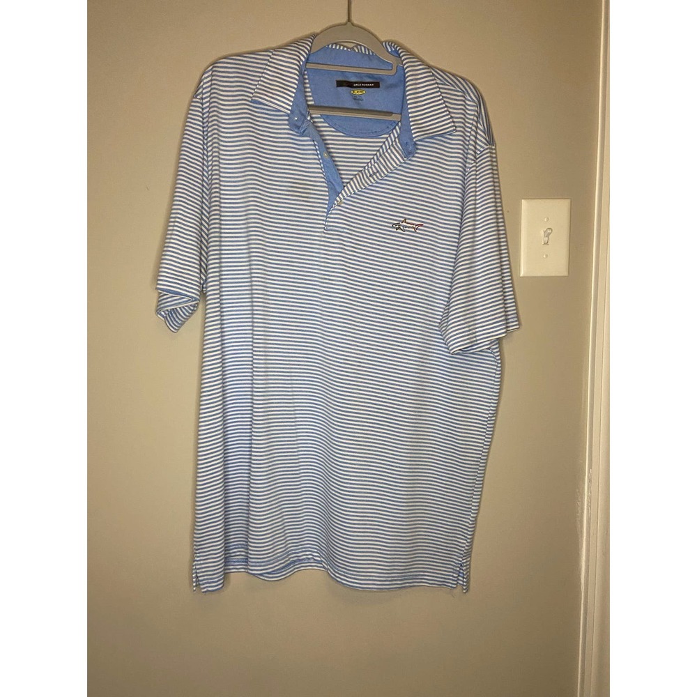 Men’s light blue striped polo xxl